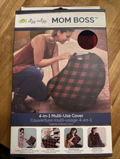 itzy ritzy Mom Boss 4in1 Nursing, Car Seat Cover, Infinity Scarf, Buffalo Plaid