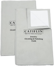 2Pcs Multi-Layer Jewelry Cleaning Cloth, Large Silver Polishing Cloth, 100 Cott