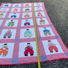 Vintage Hand Applique Sunbonnet Sue Quilt Pink Patchwork Handmade 80x54 Blanket — photo 3
