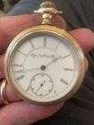 1896 Open Face Elgin Gold Filled Pocket Watch Running Looks Great Antique Old