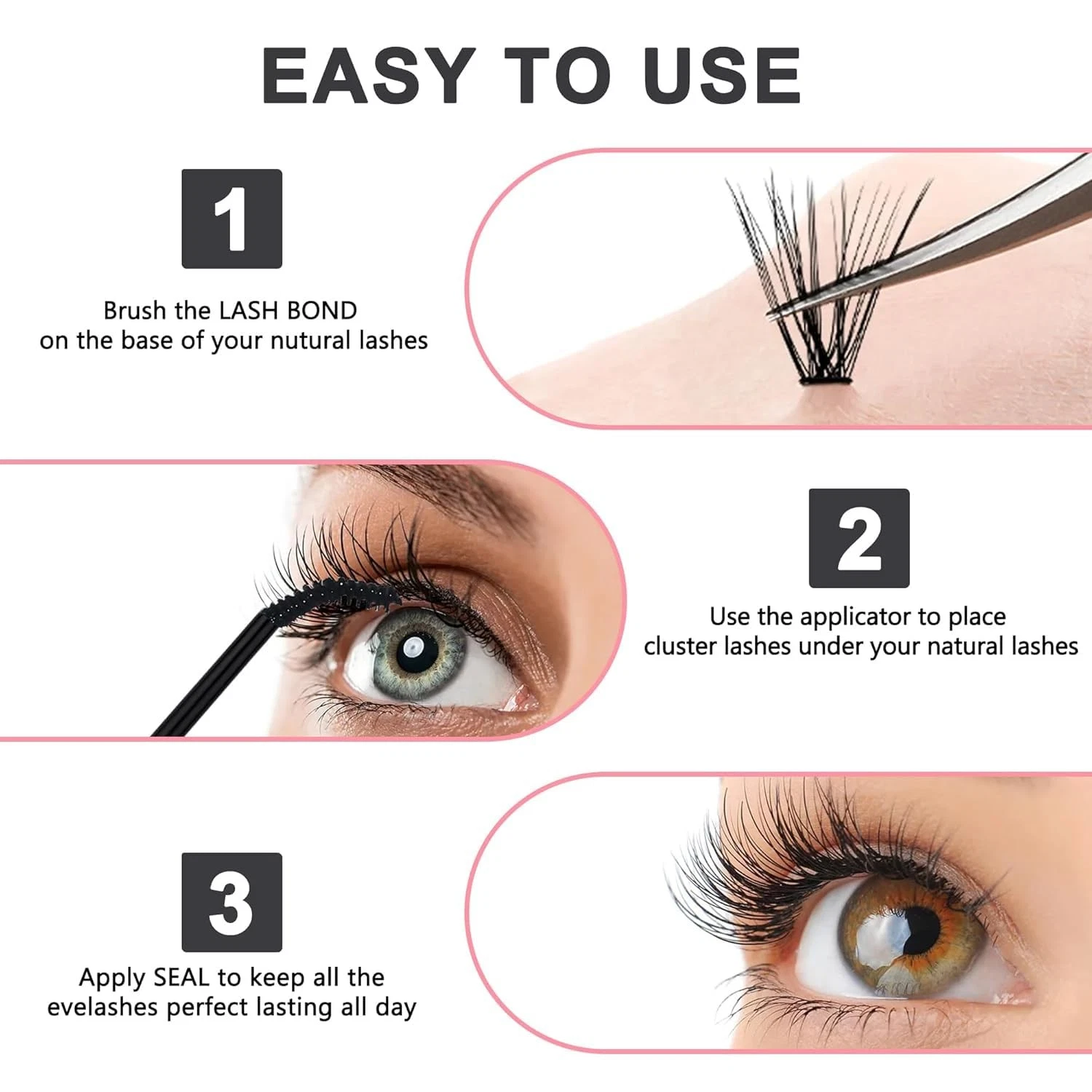 2PCS Eyelash Glue Eyelash Bond and Seal Super Strong Hold Cluster Lash Adhesi... - product detail image 5