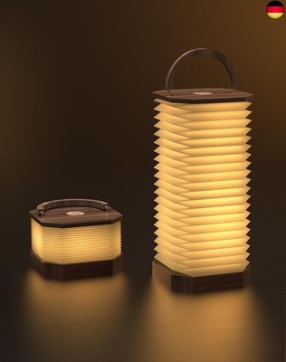 ZBOLE Bedside Table Lamp for Bedroom, Vertical Accordion Lamp with Handle,