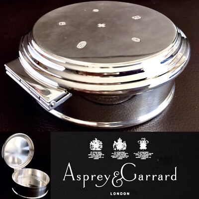 Seltene Schmuckschatulle  Asprey & Garrard  Sterlingsilber  Millennium  (5 /13cm, 354g)