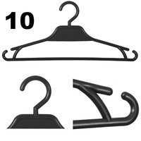 10 GarderobenbüGel KleiderbüGel Kunststoff Schwarz Kinderkleidung Breite 31 Cm