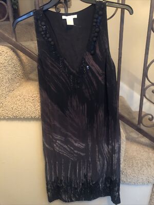 Anthropologie GOLD HAWK SILK BEADED EMBELLISHED LITTLE BLACK DRESS shift  SIZE S | eBay