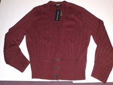 Kallspin Maroon Cardigan Sweater Women's XL NWT 15 Cashmere 30 Wool 55 Blend