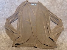 Chico's Travelers Brown Slinky Long Sleeve Blazer Jacket Cardigan 1 Medium