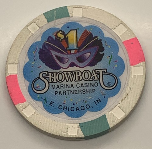 Showboat Casino $1 Chip East Chicago Indiana Riverboat H&C 1997-1999