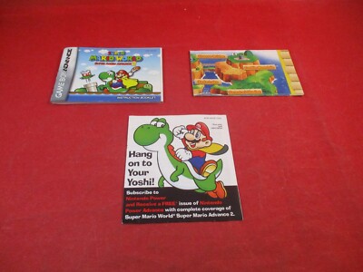 Super Mario World Mario Advance 2 Nintendo Game Boy Advance Manual Map Insert #B