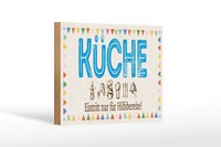Holzschild Hinweis 20X30 Cm KüChe Eintritt Nur FüR Hilfsbereite Deko Schild