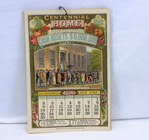 1876 Centenario HOME COMPAGNIA ASSICURATIVA Calendario 12 mesi PHILADELPHIA Kronheim - Foto 7 di 13
