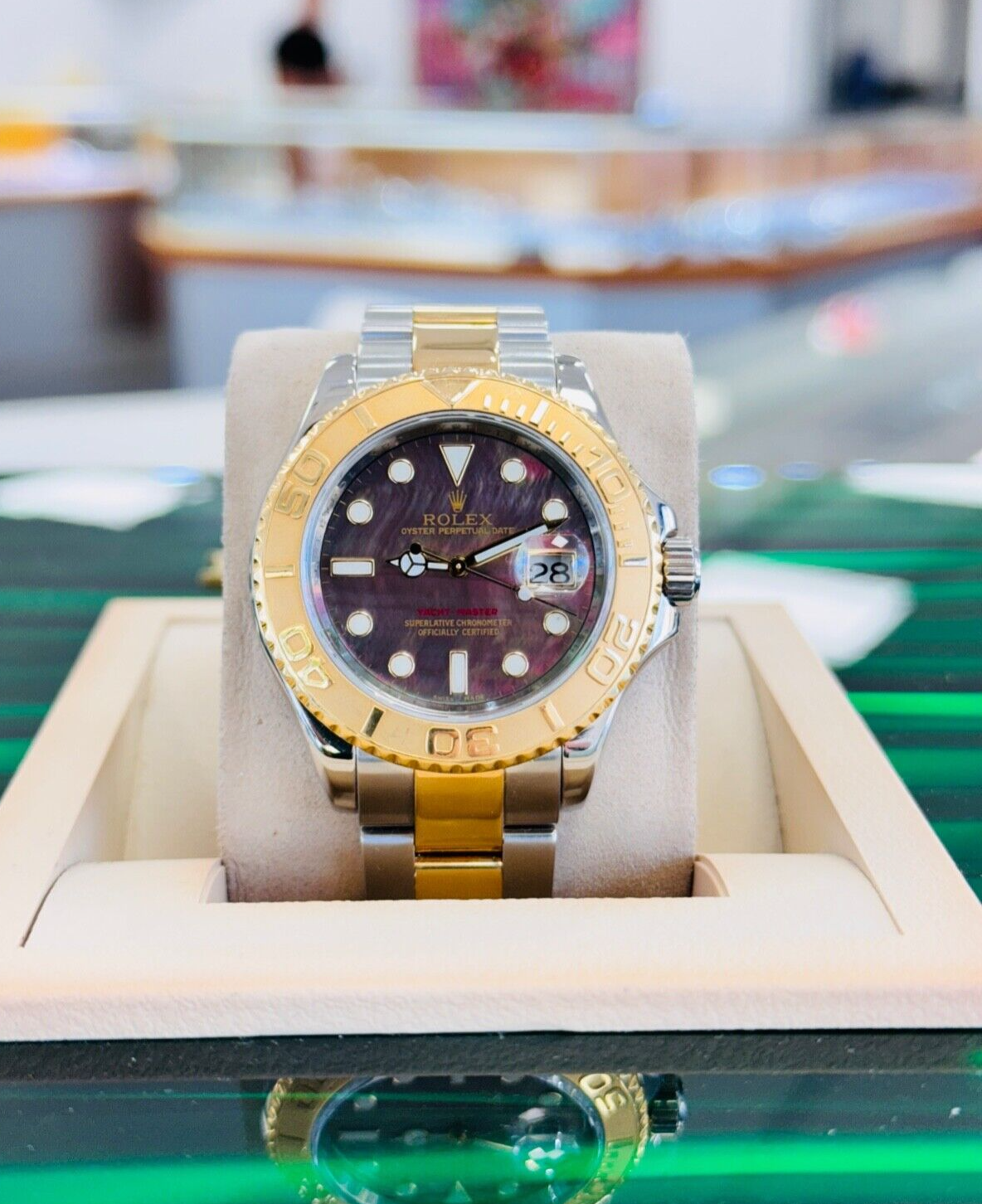 Rolex Yacht-Master 40mm 16623 FACTORY Tahitian Mother of Pearl Steel /Gold B/PPR - Image 4