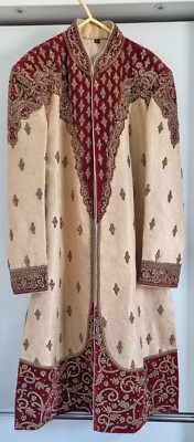 Herren Sherwani Bräutigam Hochzeit asiatisch indisch Outfit 