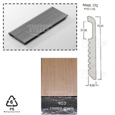 PEZZI 6 BATTISCOPA ZOCCOLINO PER MURO PARETE ASTE MT 2,90 - COLORE ROVERE MIELE