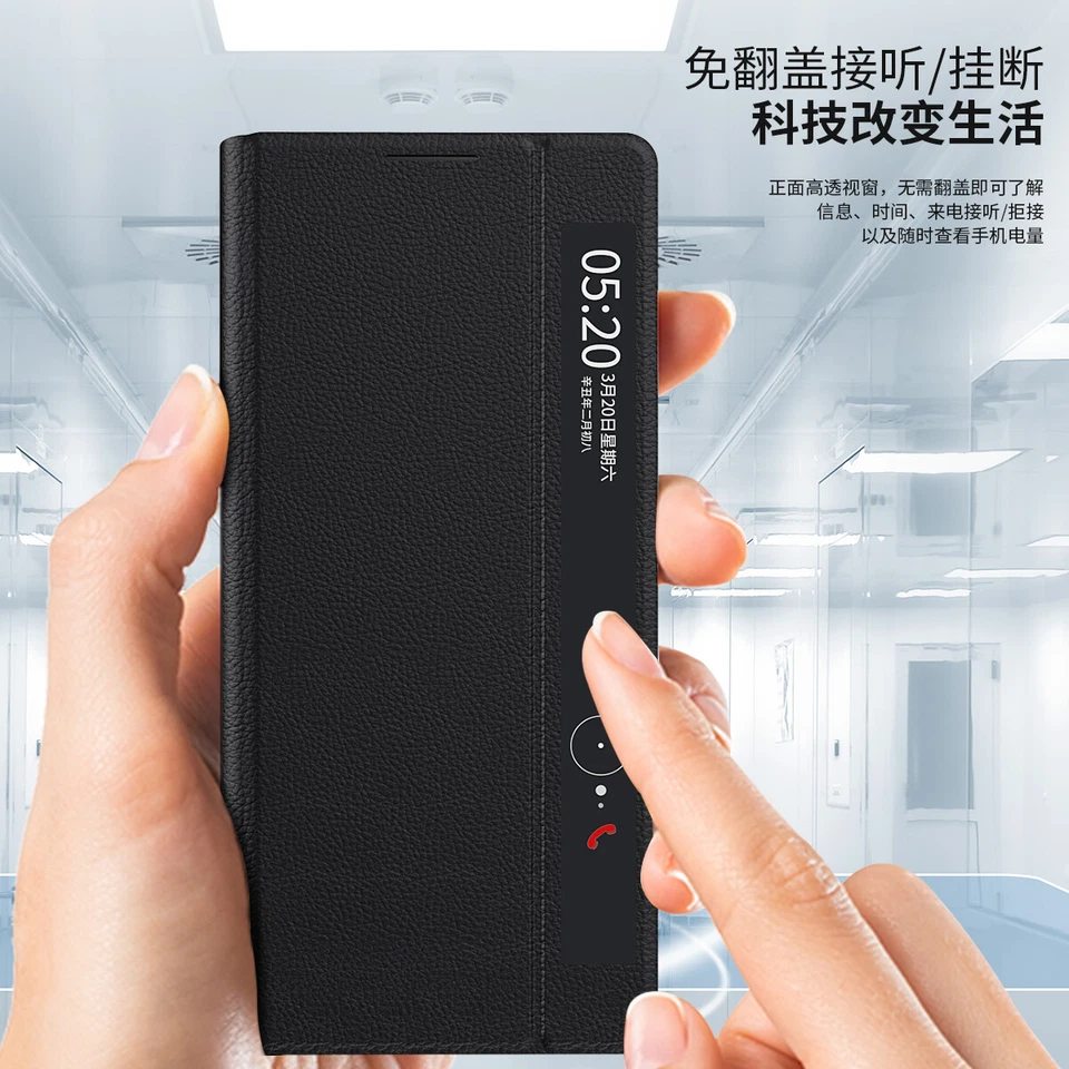 For vivo X Fold 5G, Luxury Business Smart View Flip Leather Stand Cover Case - Image 3 of 4