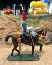 CUSTOM MADE MOUNTED LANCER ON WALKING HORSE   SET  #A  54MM