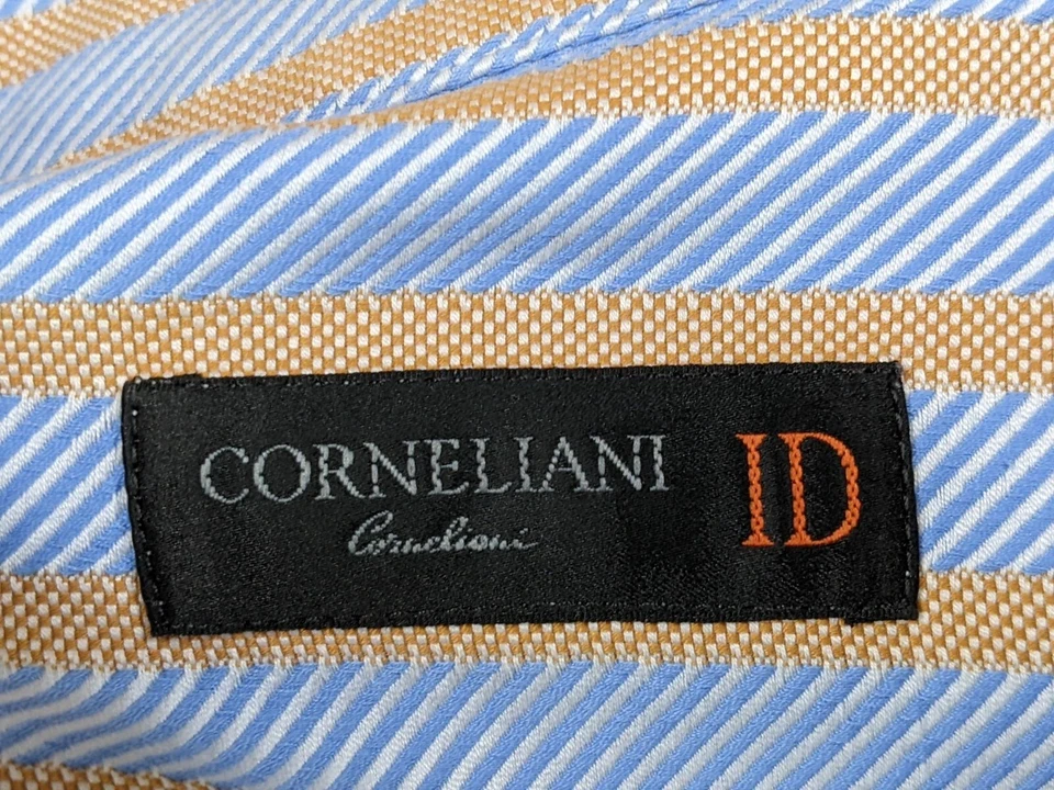 Camisa de Vestir Corneliani ID Collection Algodón Rayas Para Hombre 17.5 44 Hecha en Italia Foto 2 de 4