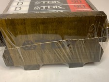 8 TDK D90 Cassette Tapes in Wooden Storage Crate NOS SEALED