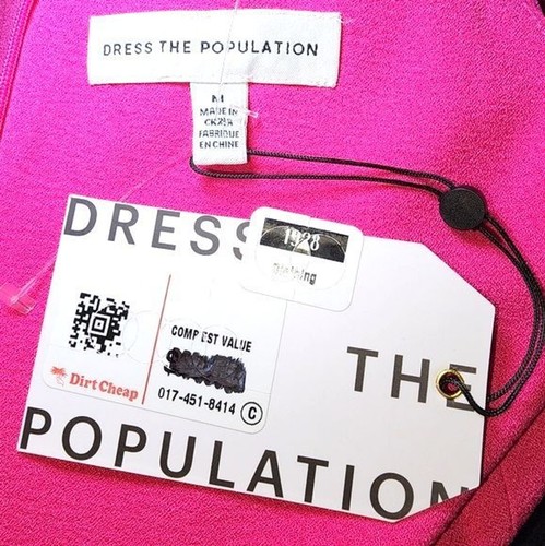 Dress The Population Iris Bright Fuschia Crepe Slit Gown Size M - Picture 7 of 10