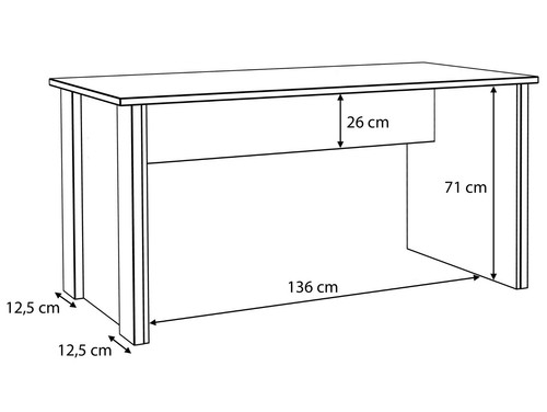 Winkelschreibtisch Eckschreibtisch Schreibtisch CASSIA 173x223 cm Vintage Grau - Bild 10 von 12