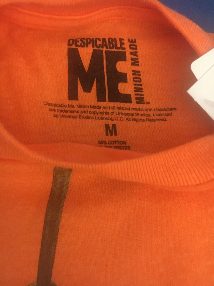 CAMISETA HALLOWEEN DESPRECIABLE ME FANTASMA CABALLERO VAMPIRO MINIONS NARANJA GRÁFICA TALLA M NUEVA Foto 3 de 4