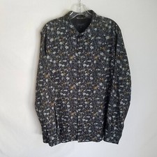 Ted Baker London Mens Multicolor Abstract Button Front Long Sleeve Shirt Size 6