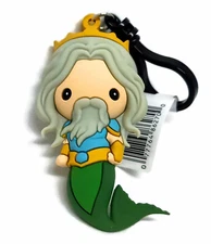 Disney Little Mermaid Live Action Movie Figural Bag Clip KING TRITON Keychain