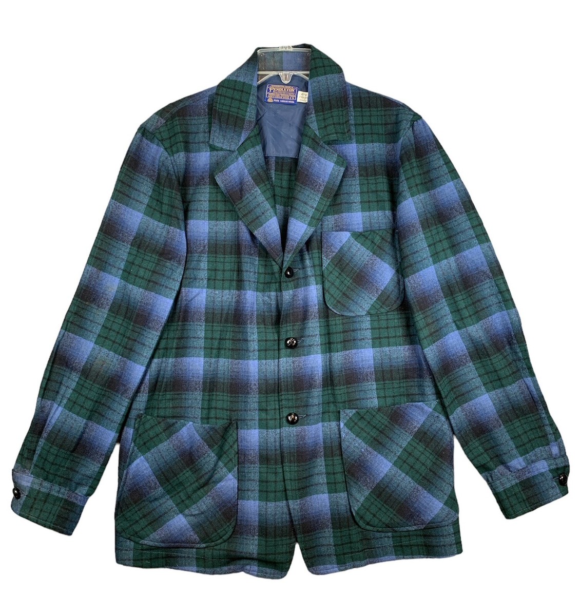 タータン Vintage Pendleton Jacket Men's Small Tartan Plaid 3 pocket Blazer