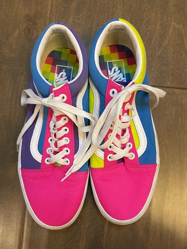 pink blue yellow purple vans