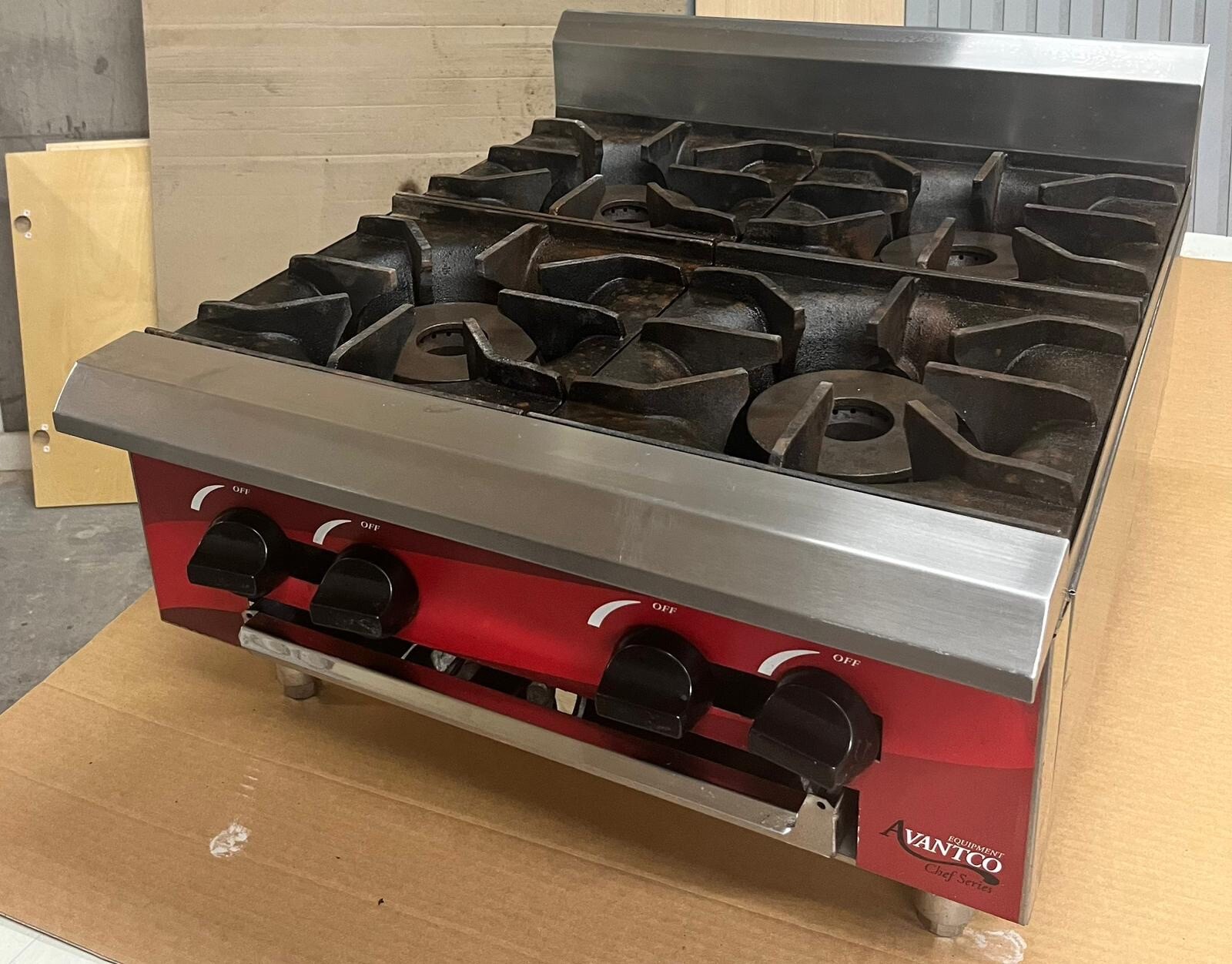 24" 4 Burner Gas Countertop Range Hot Plate Avantco CAGR424 eBay