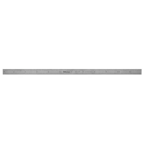 182-221, Steel Rule, 12" (4R), (1/8, 1/16, 1/32, 1/64"), 1/64" Thick X 1/2" Wid
