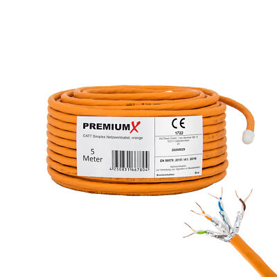 CAT 7 5m Netzwerkkabel S/FTP Simplex LAN Kabel Ethernet Datenkabel Verlegekabel