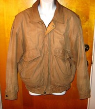 Vintage 1990s Mirage MENS BROWN LEATHER BOMBER JACKET Sz M