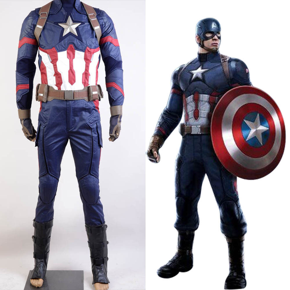 Captain America:Civil War Steve Rogers Cosplay Costume Avengers Outfit Uniform