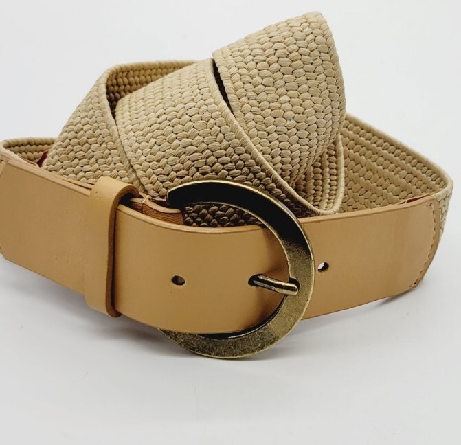 Charter Club Straw Leather Belt Women display picture 2