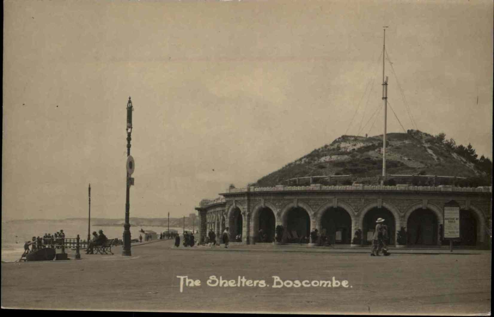 Vintage RPPC Boscombe Bournemouth The Shelters Real Photo Postcard