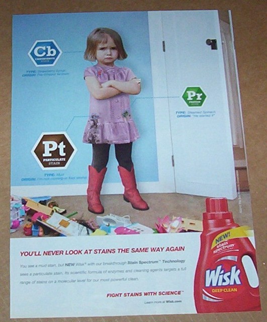 2010 print ad Wisk Laundry Soap detergent little girl cowboy boots