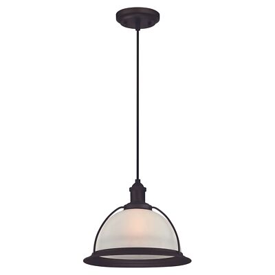 Westinghouse Pendelleuchte Retro Oil rubbed Bronze und Milchglas mit 1 Lampe