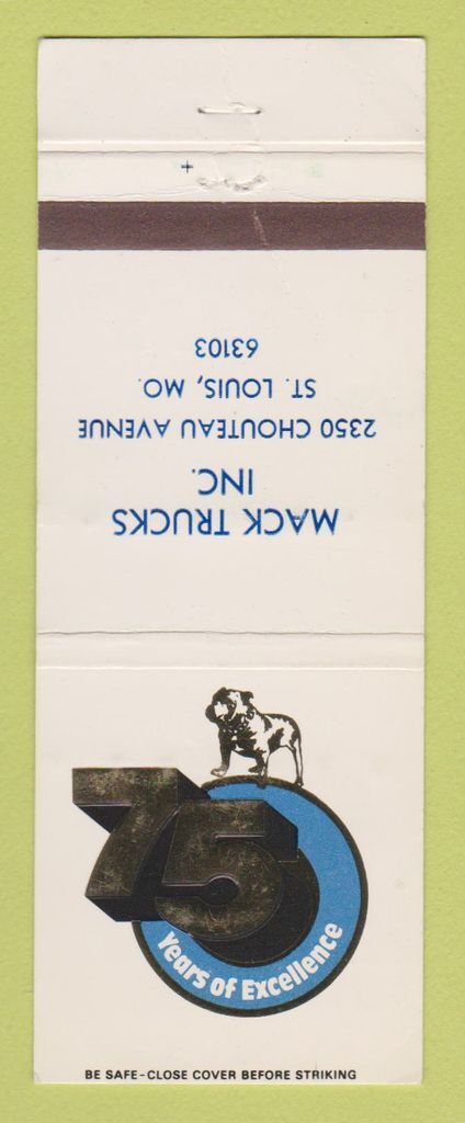Matchbook Cover - Mack Semi Trucks St Louis MO WEAR-image