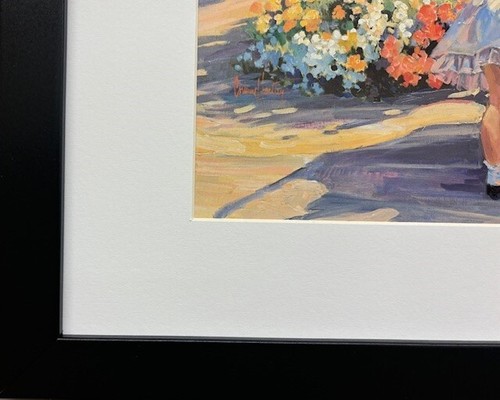 Corinne Hartley "Little Mother" New CUSTOM FRAMED Art Lithograph Cute Kids - Picture 3 of 3