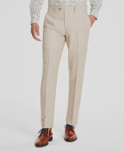 Bar III Men's Beige Slim-Fit Linen Dress Pants Suit Size 30W 30L