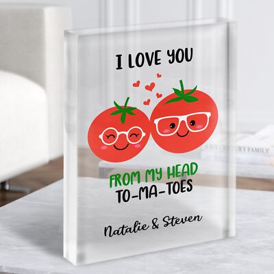 Tomaten Paar lustig süß Geschenk personalisiert klar Acrylblock
