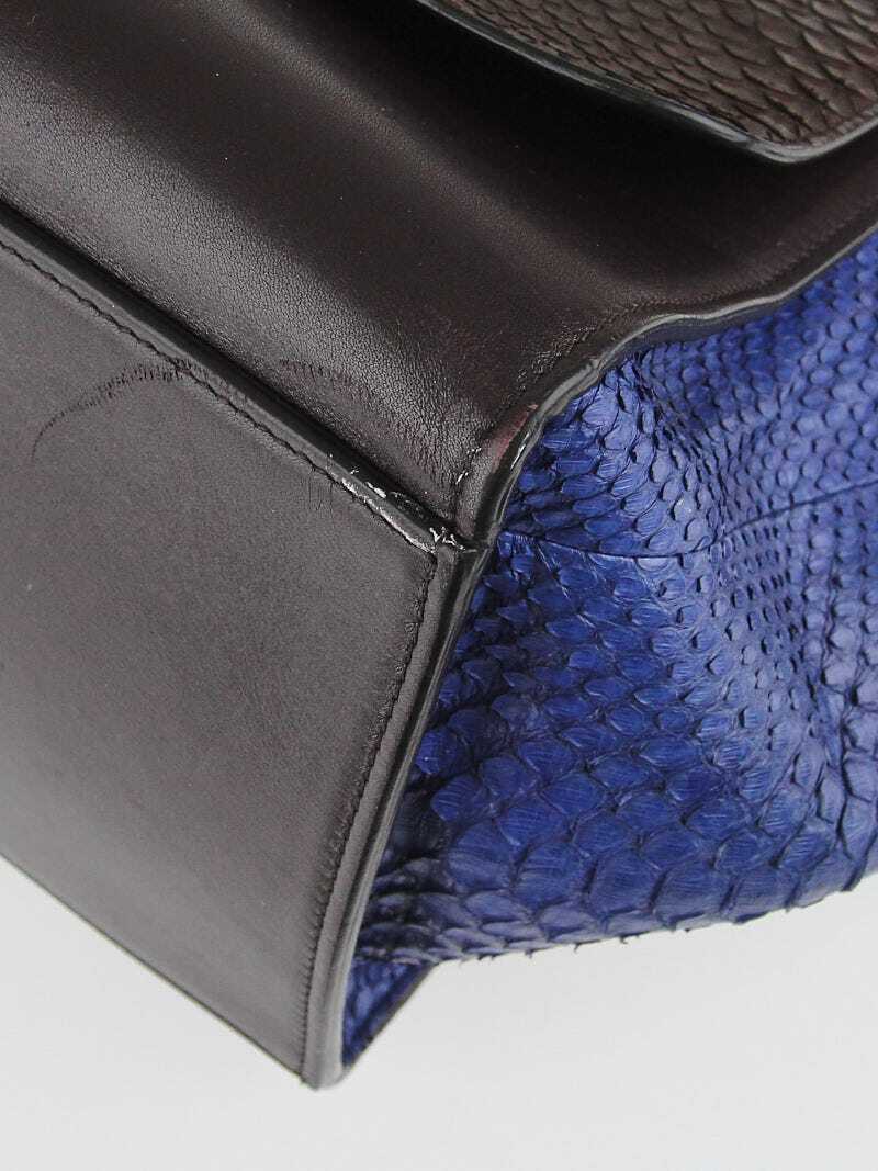 Celine Brown/Blue Python and Calfskin Leather Sma… - image 4