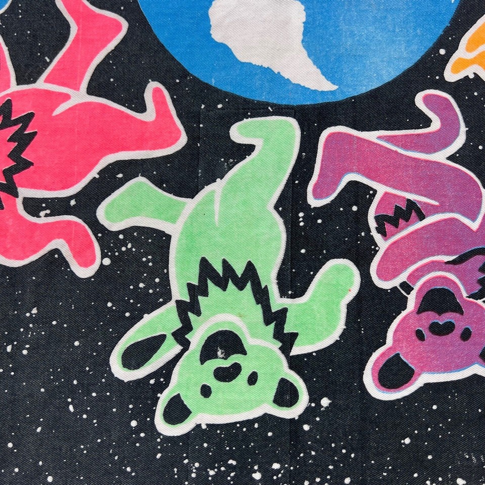 Vintage Grateful Dead Dancing Bears World Hippy Rare Tapestry Wall