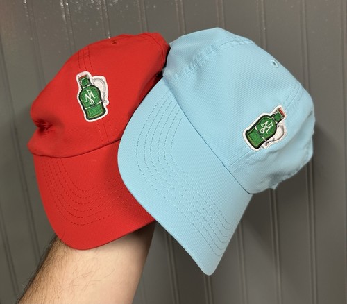 Bundle of Two Imperial Sports Golf Hats Maple Chase Golfing Blue Red Strap Back