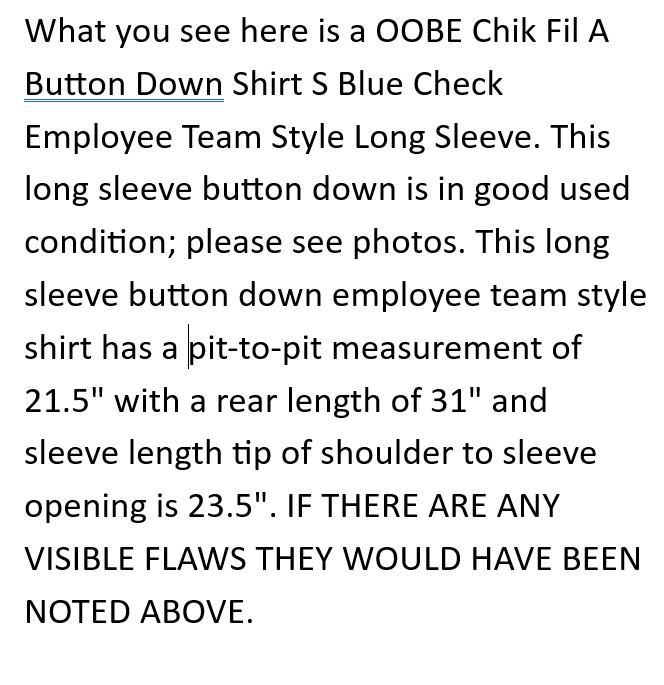 Chik Fil A Button Down Shirt S Check Employee Team Style Oobe Manager