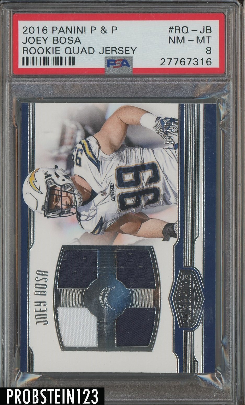 Joey Bosa Panini Plates & Patches Rookie Quad Jersey #RQJB Base