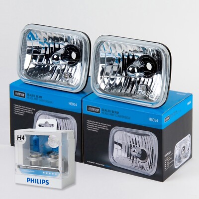 H6054 7 x 6' Sealed Beam Headlamp Conversion Kit with Philips Diamond Vision H4