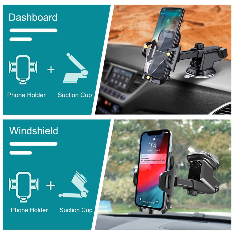 Car Phone Holder For Dashboard Windshield Vents Compatible With All Smartphones - Image 4 of 4