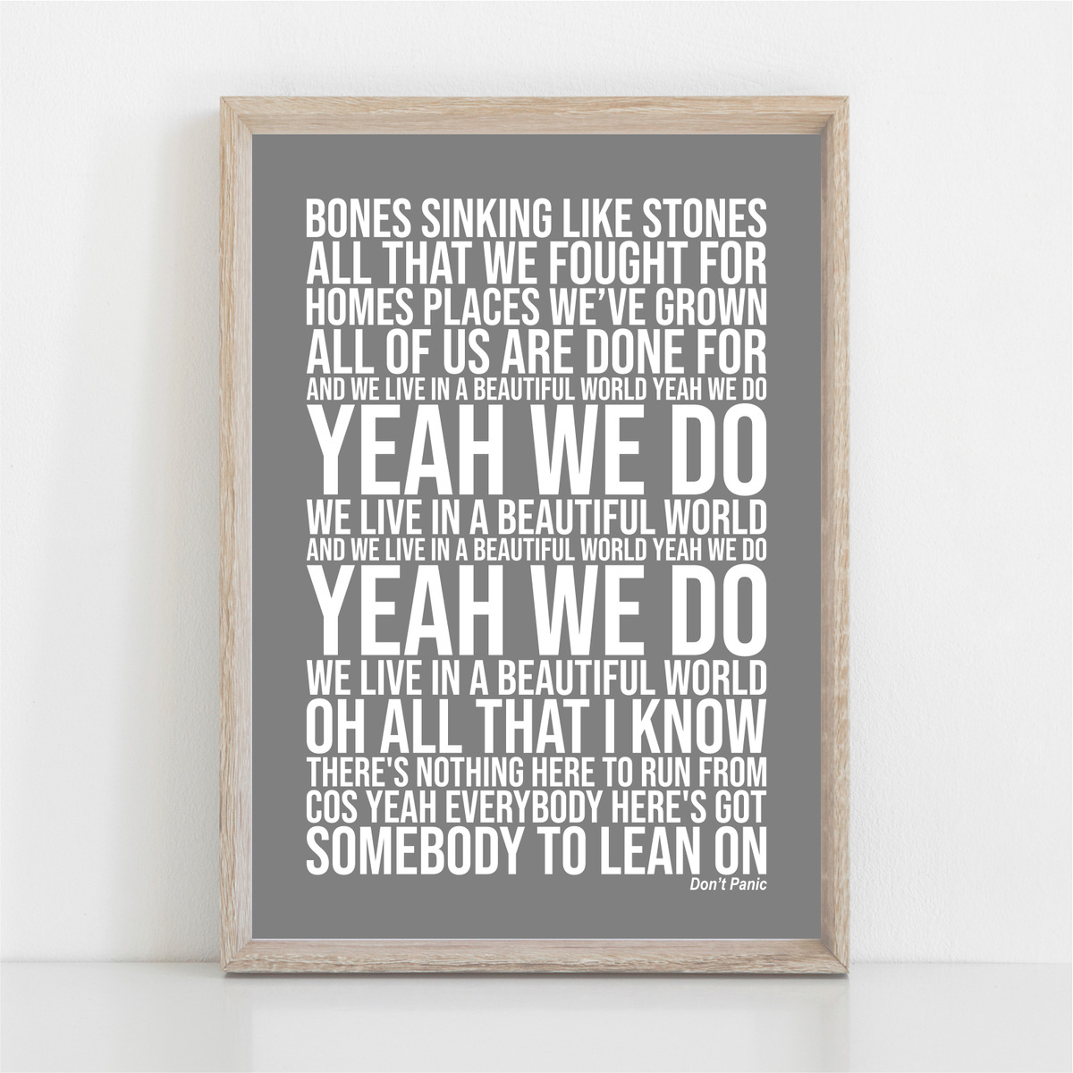 Coldplay DONT PANIC Song Lyrics Poster Print Wall Art